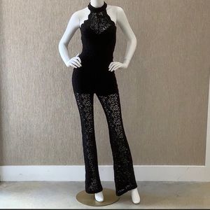 Bebe Black Lace Jumpsuit